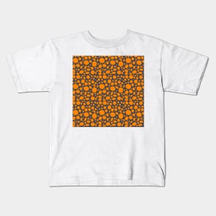 Orange dots on inkwell grey Kids T-Shirt